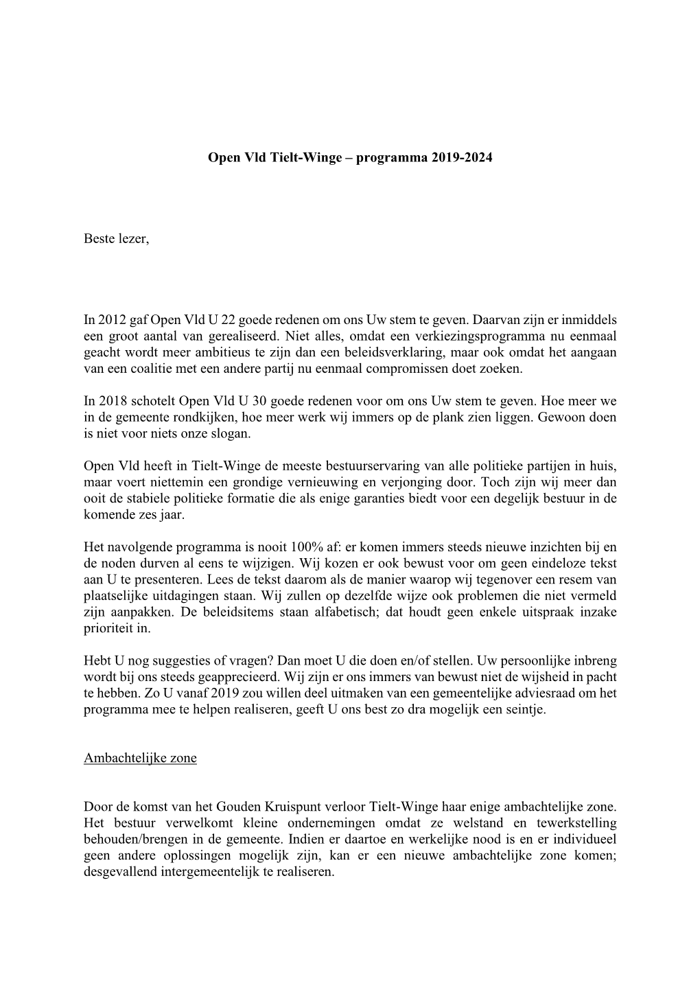 Programma 2019-2024 Beste Lezer, in 2012 Gaf