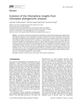 Evolution of the Chlorophyta: Insights from Chloroplast Phylogenomic Analyses