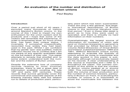An Evaluation of the Number and Distribution of Burton Unions