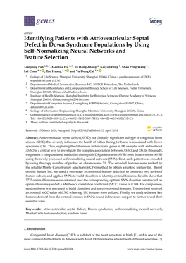 Identifying Patients with Atrioventricular Septal Defect in Down Syndrome Populations by Using Self-Normalizing Neural Networks and Feature Selection