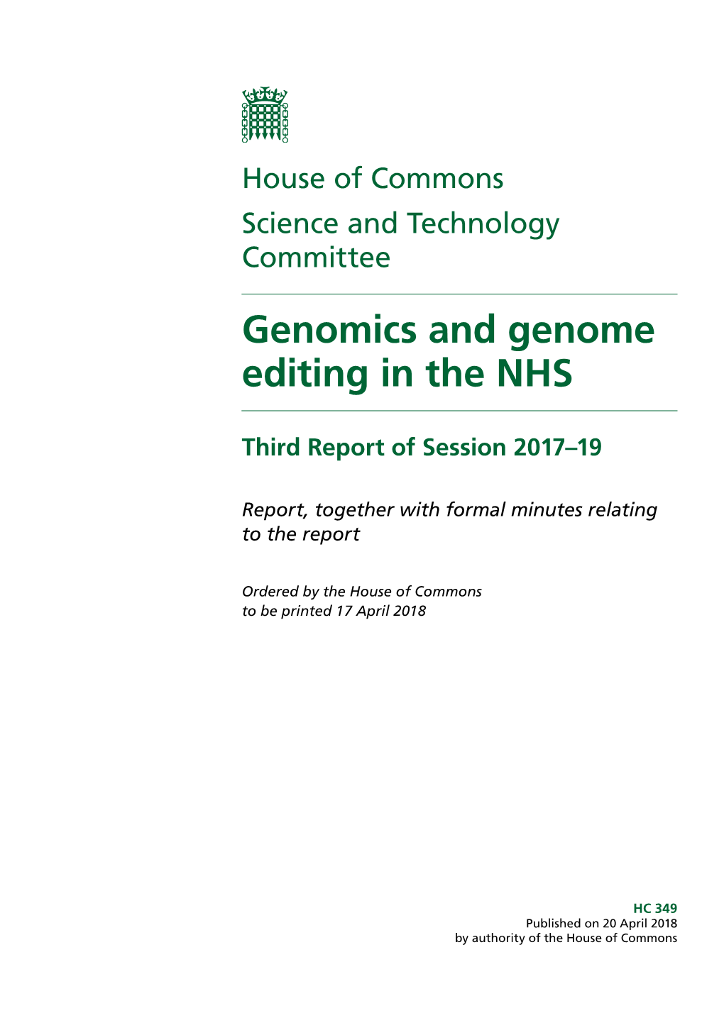 Genomics and Genome Editing in the NHS