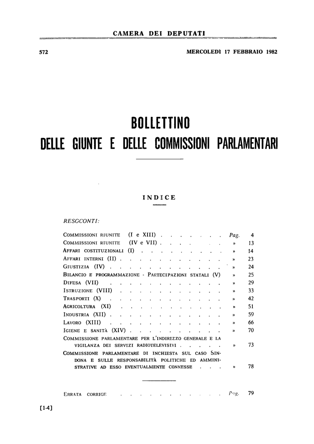 Bollettino Delle Giunte E Delle Commissioni Parlamentari