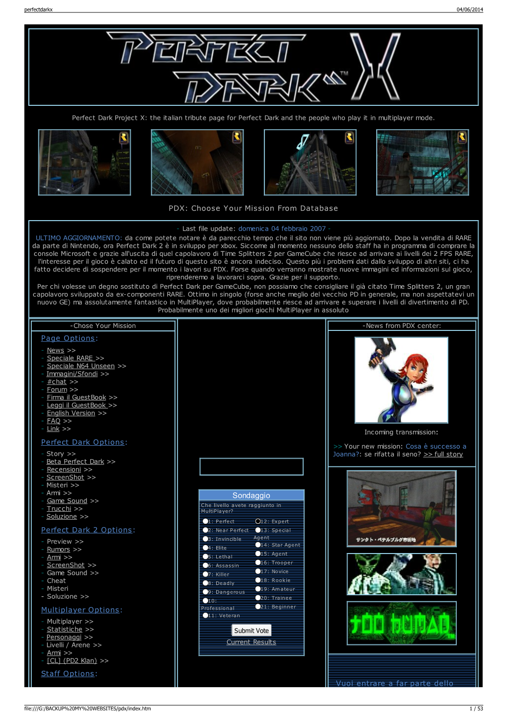 Perfect Dark Options