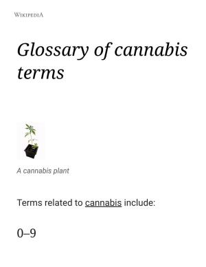 Glossary of Cannabis Terms