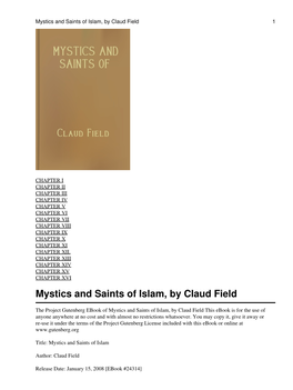 Mystics and Saints of Islam, by Claud Field 1