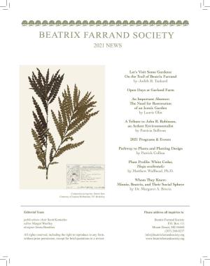 2021 Beatrix Farrand Society News