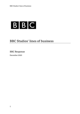 BBC Studios' Lines of Business