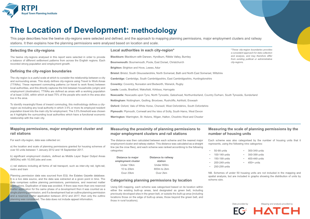 The Location of Development: Methodology