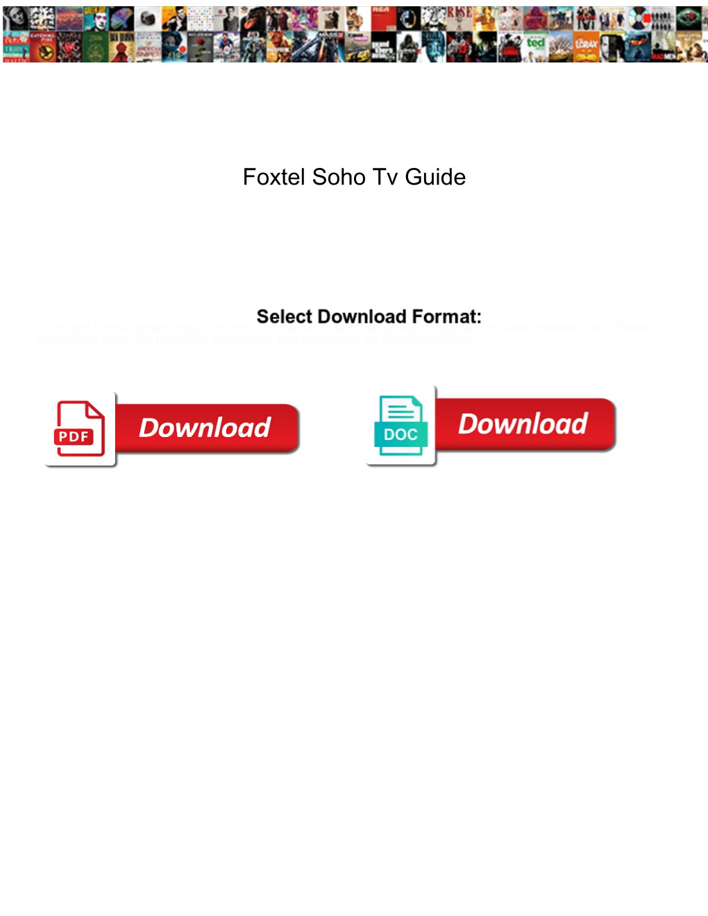 Foxtel Soho Tv Guide