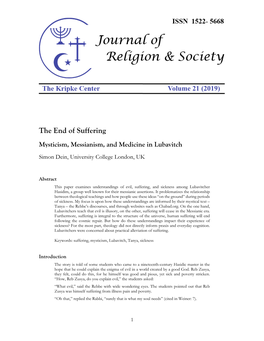 The End of Suffering Mysticism, Messianism, and Medicine in Lubavitch