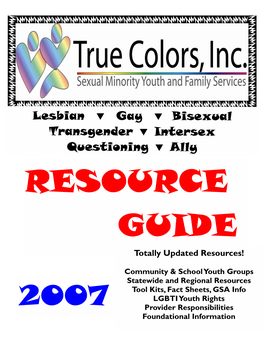 RESOURCE GUIDE Totally Updated Resources!