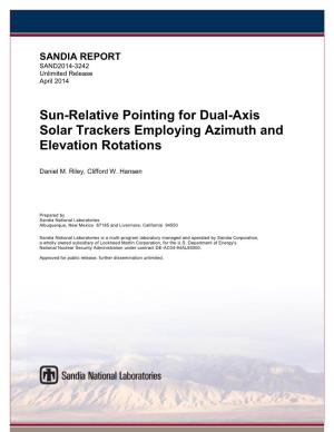 Sun-Relative Pointing for Dual-Axis Solar Trackers Employing Azimuth and Elevation Rotations