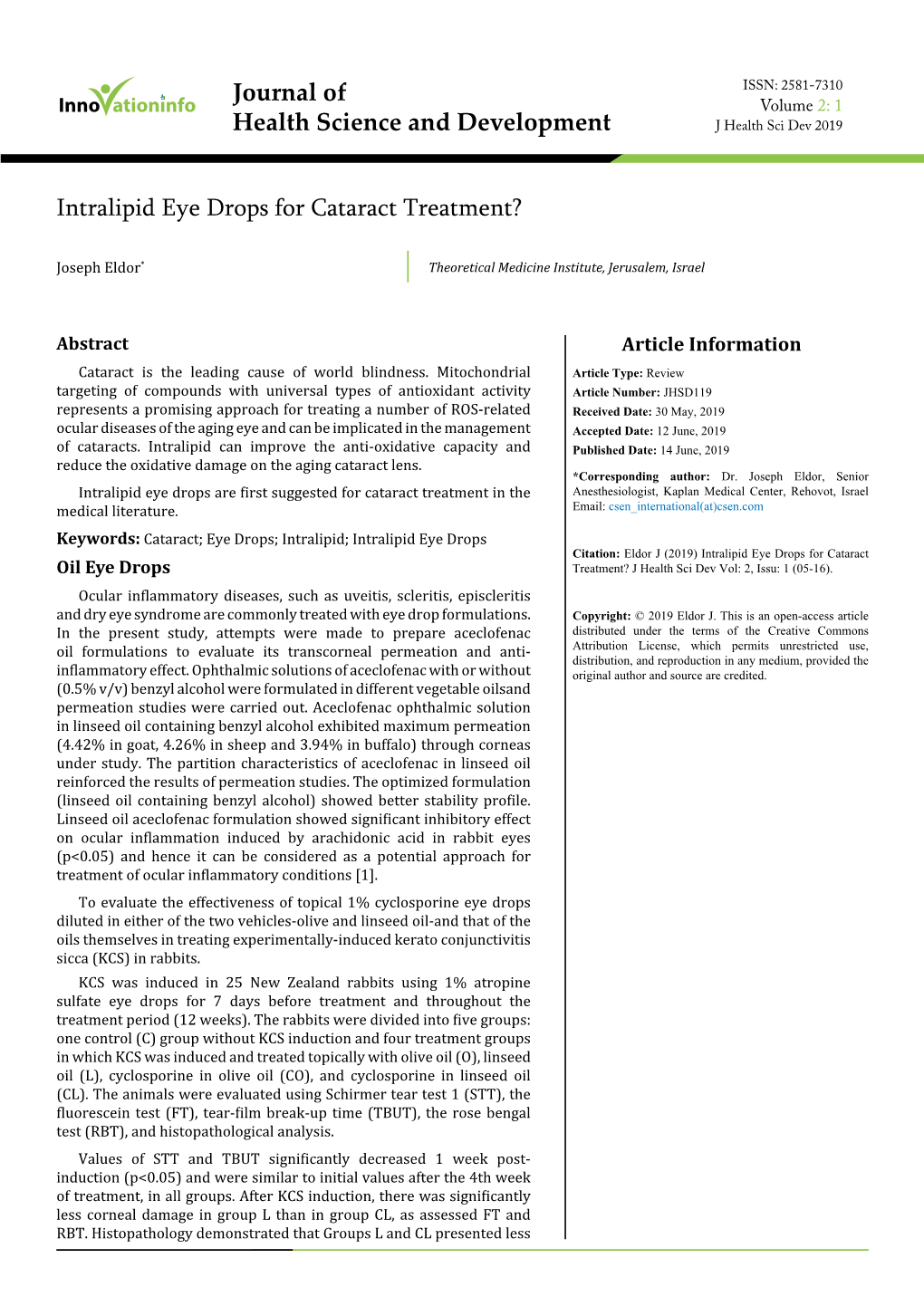 Intralipid Eye Drops for Cataract Treatment?