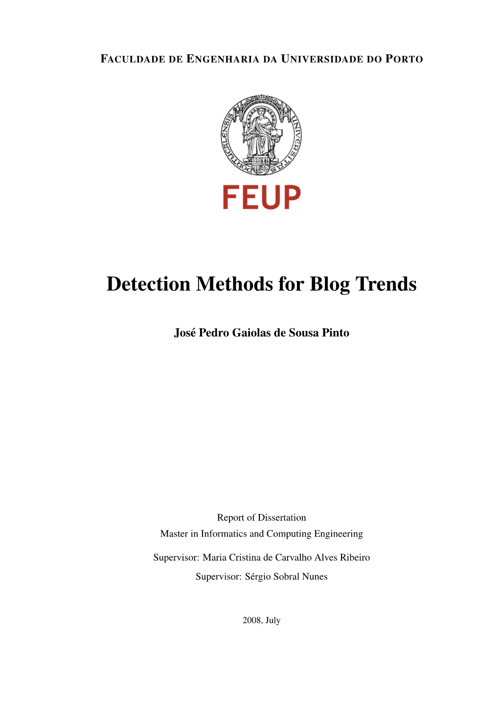 Detection Methods for Blog Trends