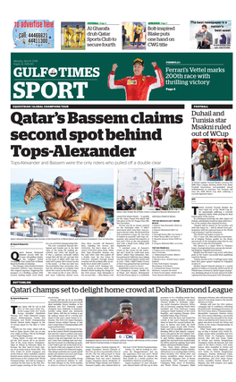 Qatar's Bassem Claims Second Spot Behind Tops-Alexander