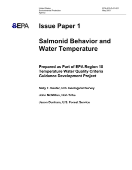 Salmonid Behavior Water Temperature