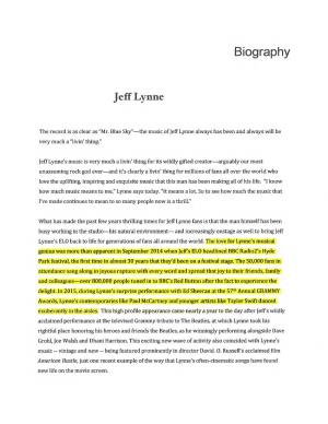Biography Jeff Lynne