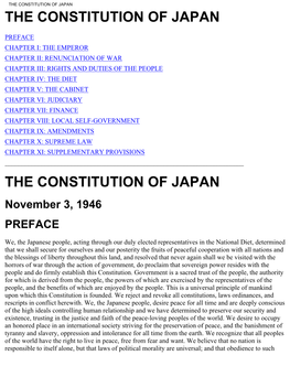The Constitution of Japan the Constitution of Japan