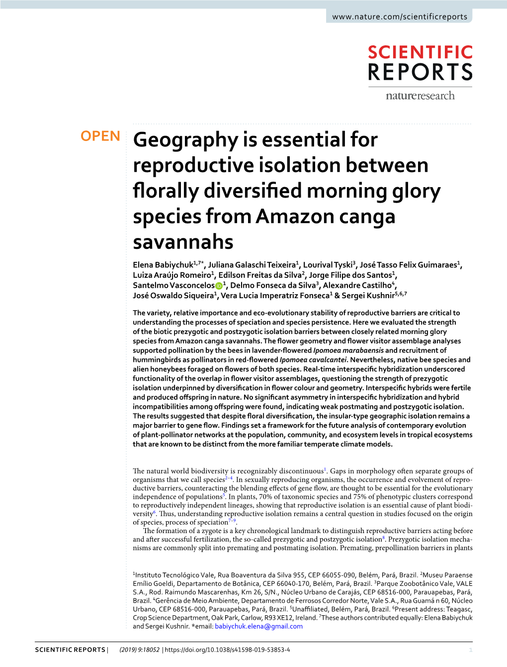Geography Is Essential for Reproductive Isolation Between