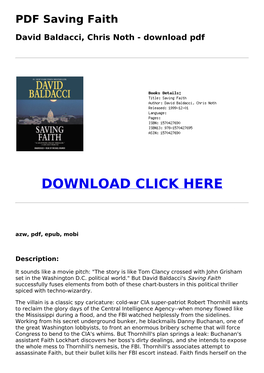 PDF Saving Faith David Baldacci, Chris Noth