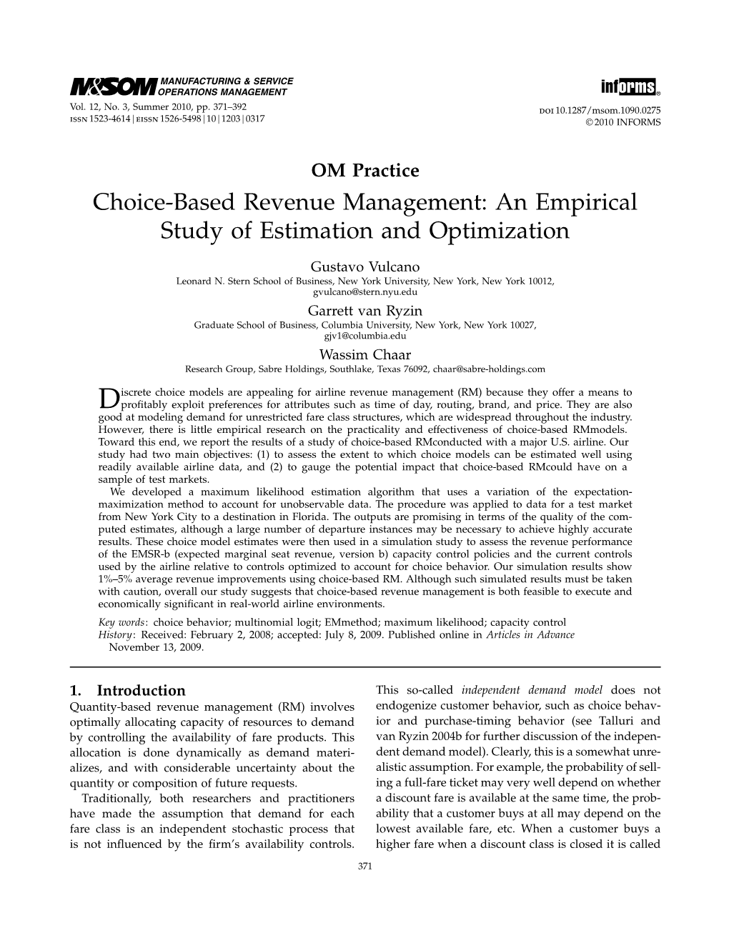 Choice-Based Revenue Management: an Empirical Study of Estimation and Optimization