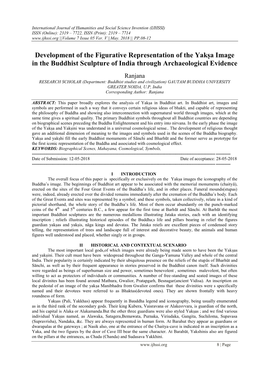 Development of the Figurative Representation of the Yakṣa Image in the Buddhist Sculpture of India Through Archaeological Evidence