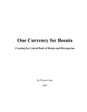 One Currency for Bosnia