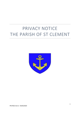 Privacy Notice the Parish of St Clement