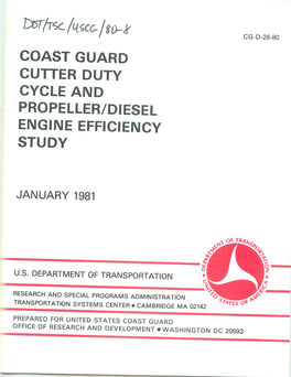 Propeller/Diesel Engine Efficiency Study