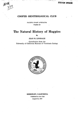The Natural History of Magpies by JEAN M