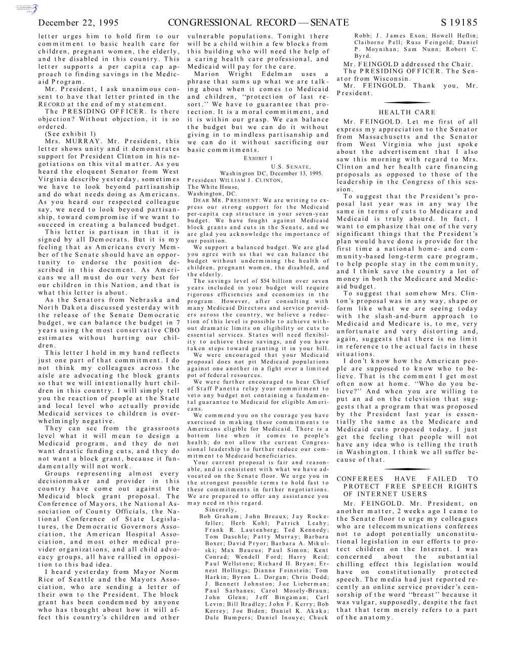 Congressional Record—Senate S 19185