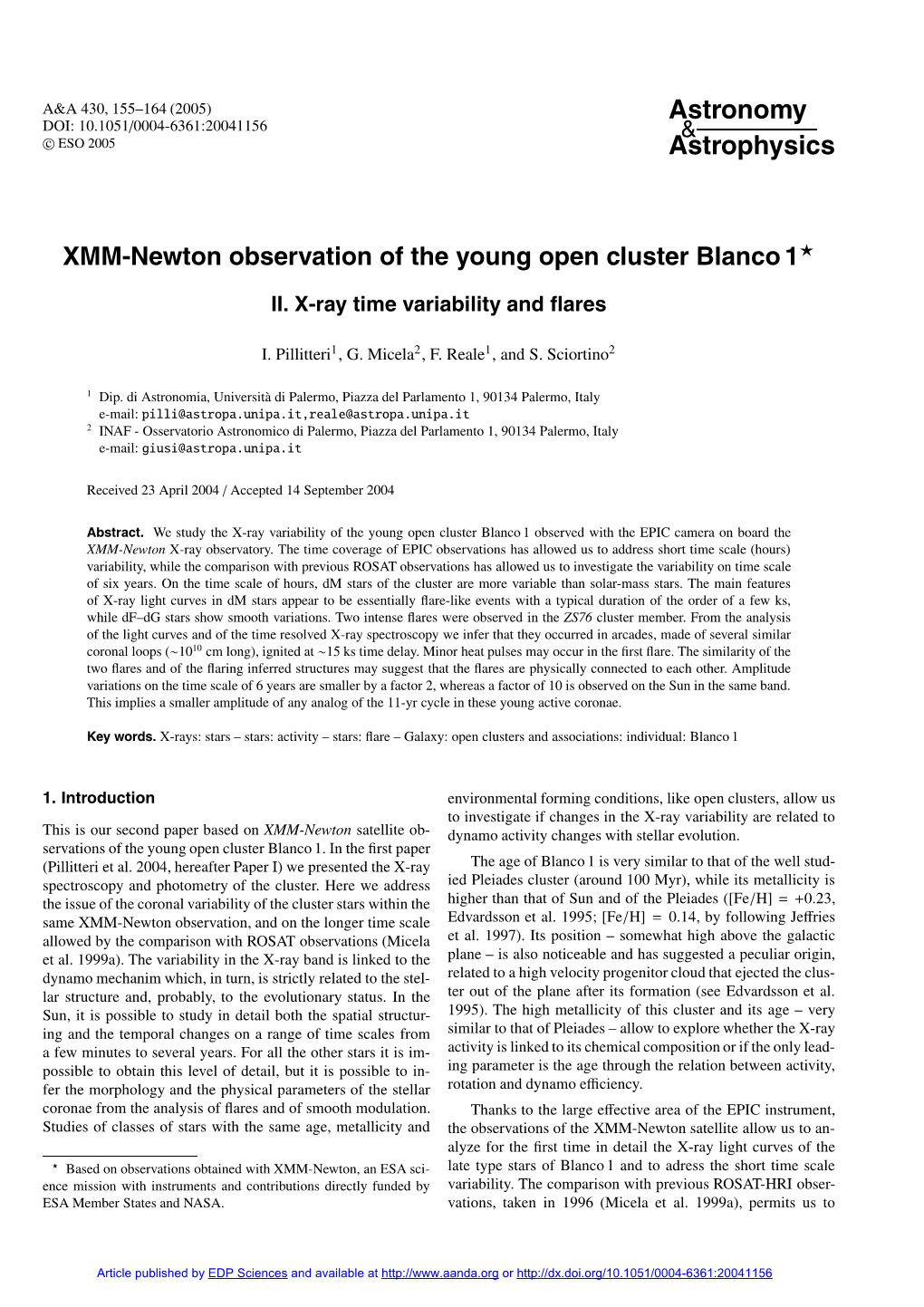 XMM-Newton Observation of the Young Open Cluster Blanco 1