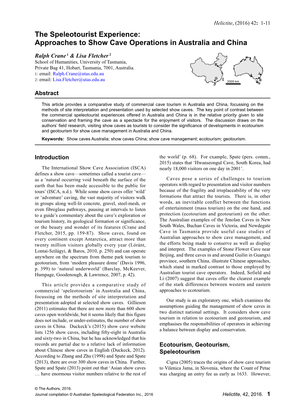 Approaches to Show Cave Operations in Australia and China