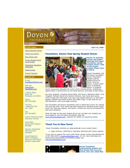 News from Doyon Foundation