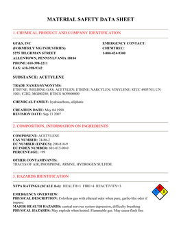 Material Safety Data Sheet