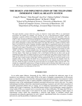 The Design and Implementation of the Telepathic Immersive Virtual Reality System