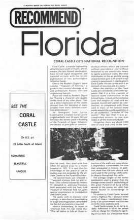 Coral Castle Gets National Recognition
