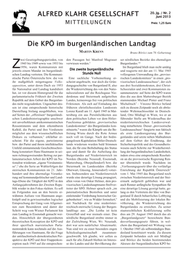 Mitteilungen Der Alfred Klahr Gesellschaft, Nr. 2/2013