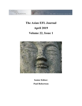 The Asian EFL Journal April 2019 Volume 22, Issue 1