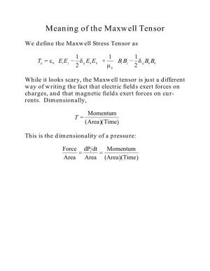 Meaning of the Maxwell Tensor