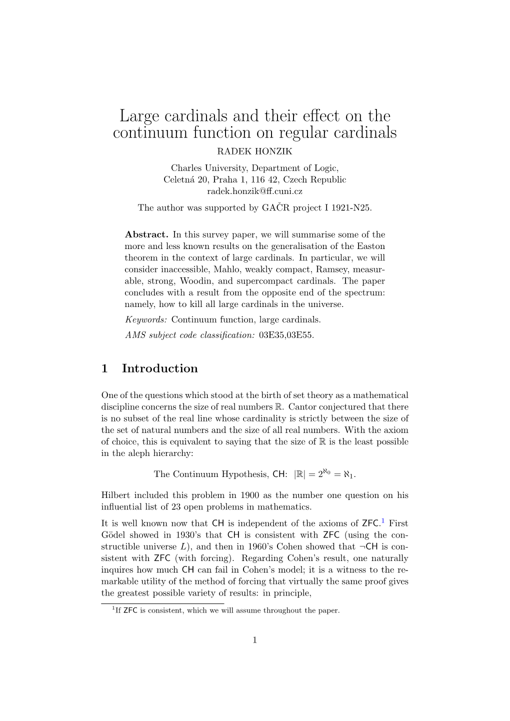 Large Cardinals and Their Effect on the Continuum