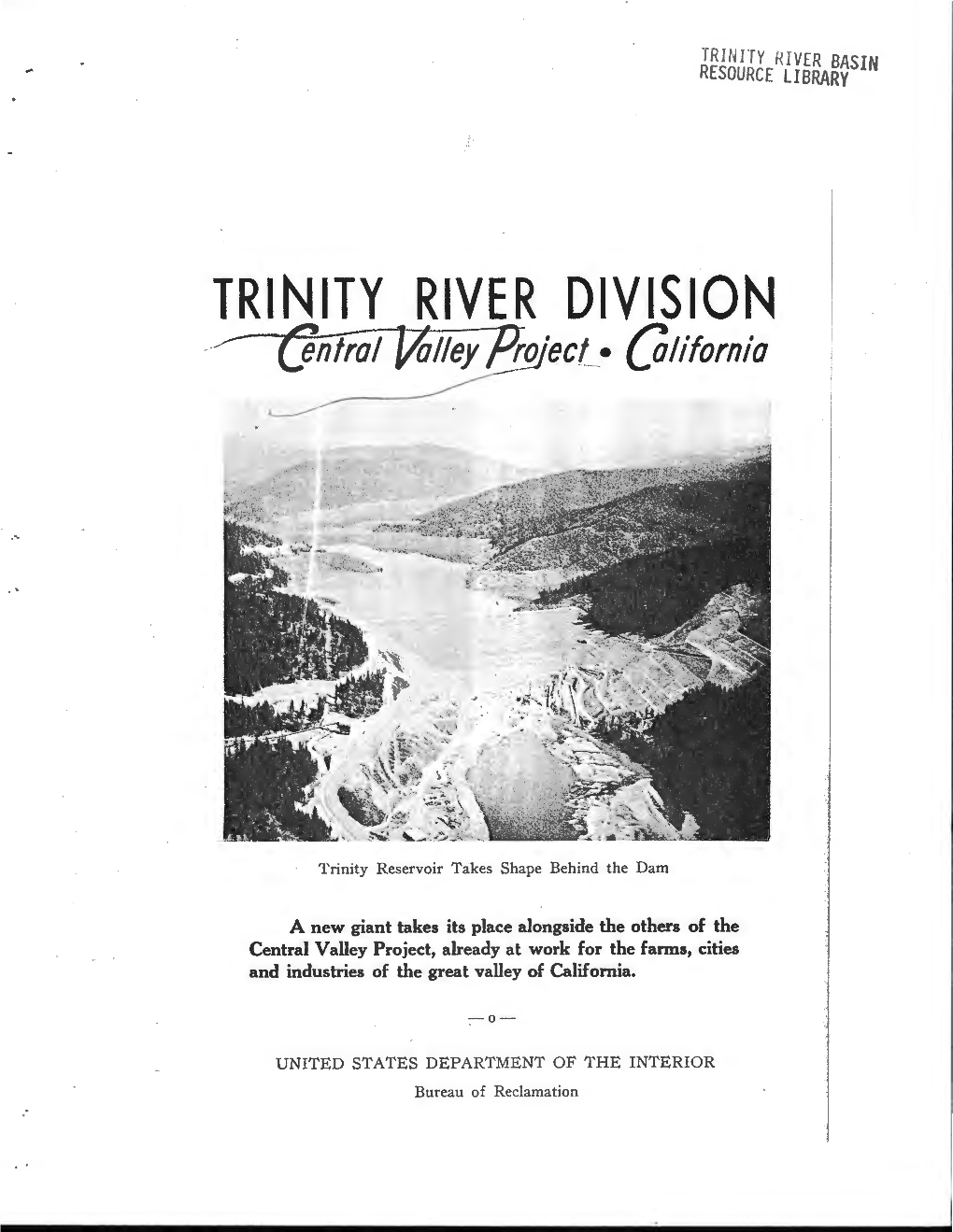 TRINITY RIVER DIVISION / ---T}Nrrot '/~Filley Pro 'Ect • {Otifornio