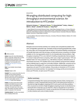 Wrangling Distributed Computing for High-Throughput Environmental
