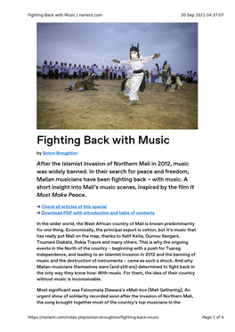 Fighting Back with Music | Norient.Com 30 Sep 2021 04:37:07