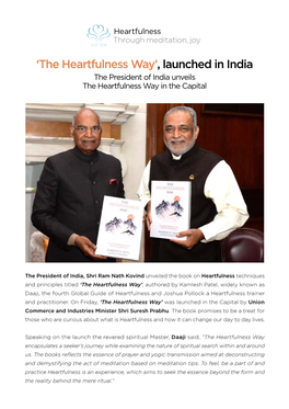 'The Heartfulness Way', Launched in India