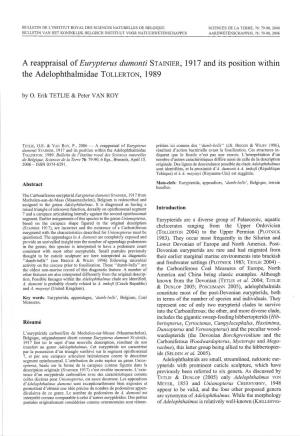 Its Position Within the Adelophthalmidae Tollerton, 1989 by O