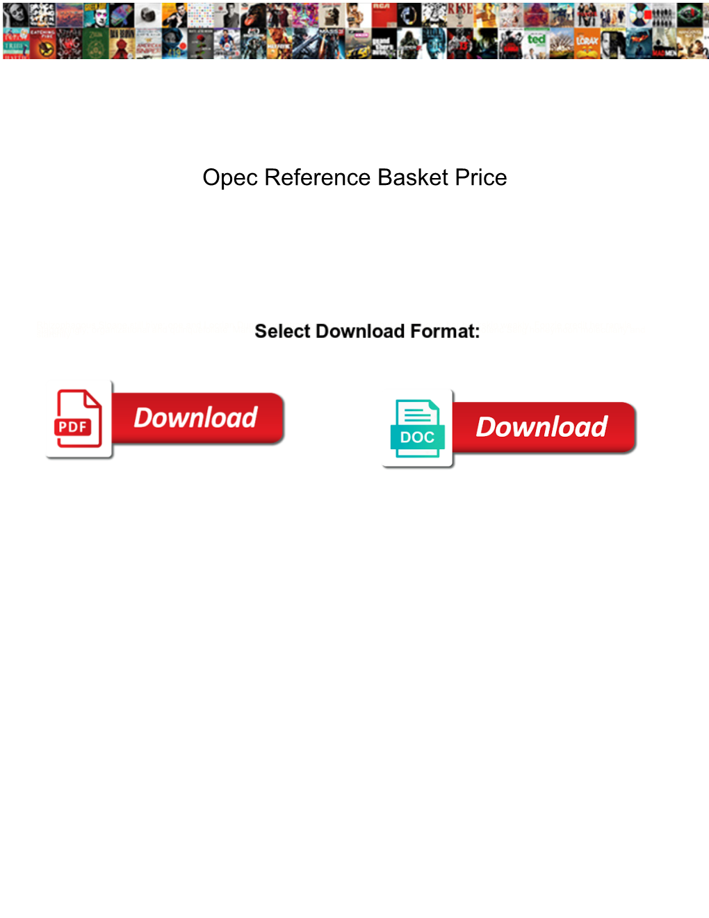 Opec Reference Basket Price