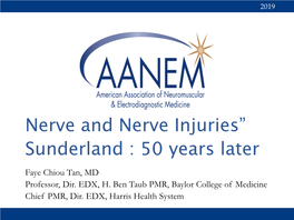 Nerve and Nerve Injuries” Sunderland : 50 Years Later