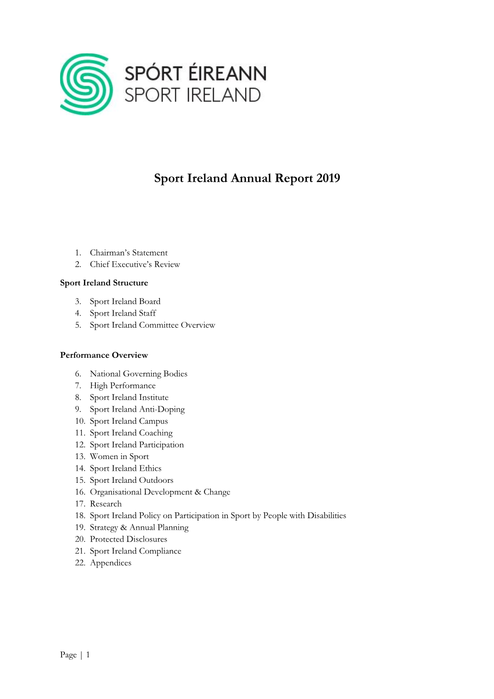 Sport Ireland Annual Report 2019