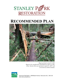 Stanley Park Restoration Plan